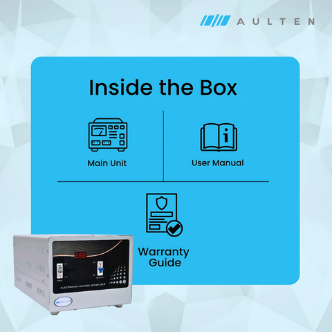 AULTEN Mainline Voltage Stabilizer for Home 15 KVA Heavy Duty 12000W 130V-300V AD027 (White) for Single Phase