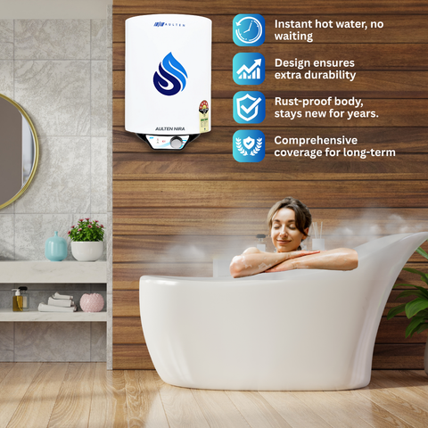 AULTEN NIRA 50 Ltr Geyser 5 Star Rated Storage Water Heater (Geyser) With Advanced Multi-Layered Safety AD100 (White)