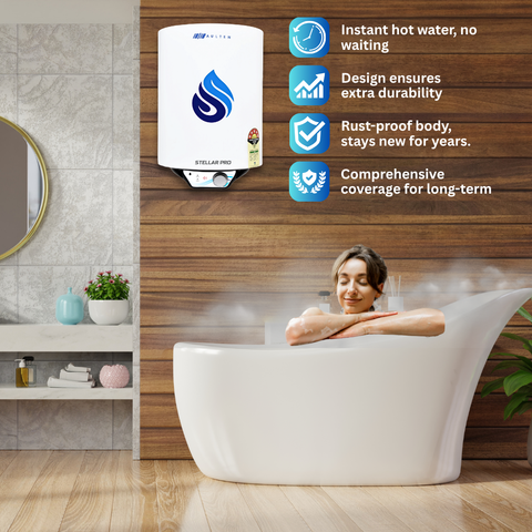 AULTEN NIRA 15 Ltr Geyser 5 Star Rated Storage Water Heater (Geyser) With Advanced Multi-Layered Safety AD098 (White)