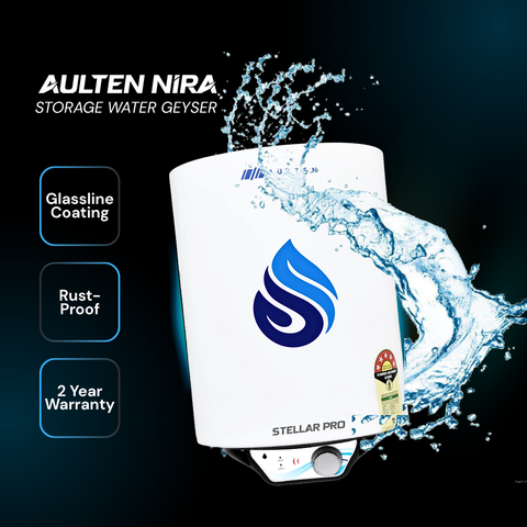 AULTEN NIRA 15 Ltr Geyser 5 Star Rated Storage Water Heater (Geyser) With Advanced Multi-Layered Safety AD098 (White)
