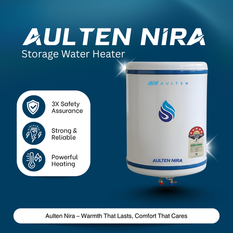 AULTEN NIRA 50 Ltr Geyser 5 Star Rated Storage Water Heater (Geyser) With Advanced Multi-Layered Safety AD100 (White)