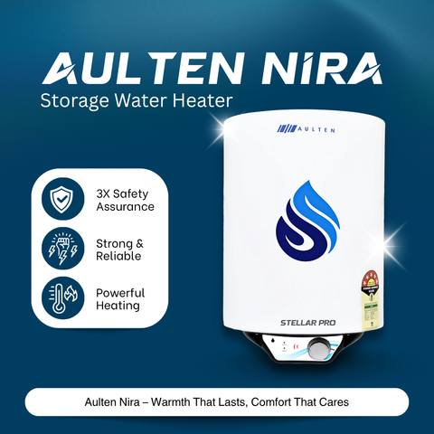 AULTEN NIRA 15 Ltr Geyser 5 Star Rated Storage Water Heater (Geyser) With Advanced Multi-Layered Safety AD098 (White)