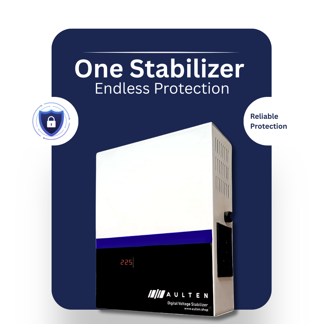 AULTEN Digital Multipurpose Voltage Stabilizer for Refrigerator and Deep Freezer 1.5 KVA 1200W 110V-280V AD030 (White)