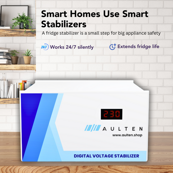 AULTEN Voltage Stabilizer for Refrigerator and Deep Fridger 0.5 KVA 400W 90V-270V AD021 (Grey)