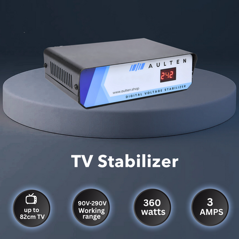 AULTEN Digital Voltage Stabilizer for TV Upto 140cm TV 3 Amps 90V-290V ALT-AVR-035 (BLACK)