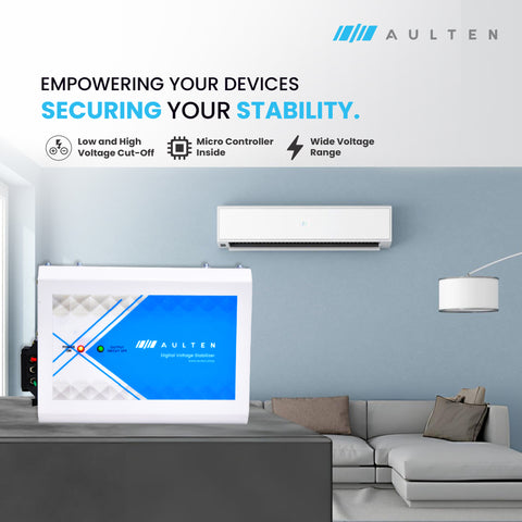 AULTEN Voltage Stabilizer for Upto 0.8, 1.0, 1.5 Ton AC 4 KVA 3200W 170V-270V AD053 (White)