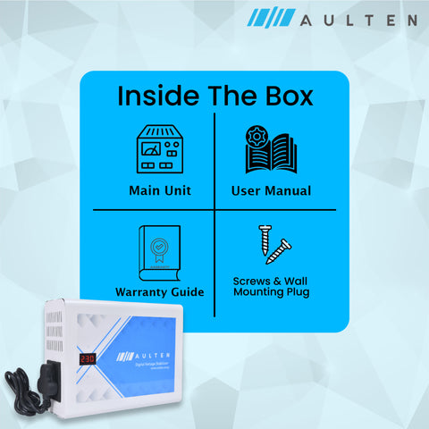 AULTEN Multipurpose Voltage Stabilizer  for Home 2 KVA 1600W 70V-290V AD003 (White)