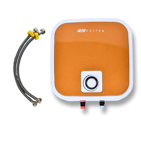 AULTEN NIRA 15 Ltr Geyser 5 Star Rated Glassline Storage Water Heater (Geyser) With Advanced Multi-functional Safety Valve AD099 (Orange)