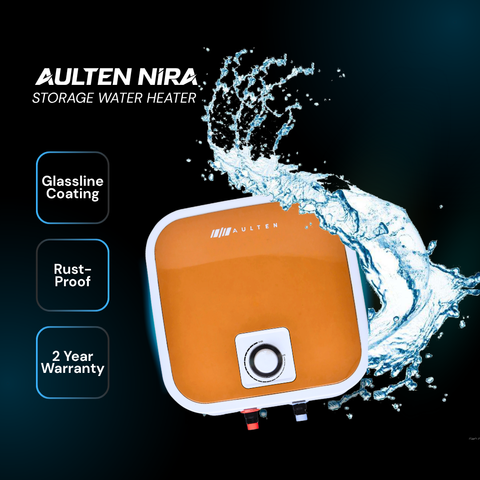 AULTEN NIRA 15 Ltr Geyser 5 Star Rated Storage Water Heater (Geyser) With Advanced Multi-functional Safety Valve AD099 (White)
